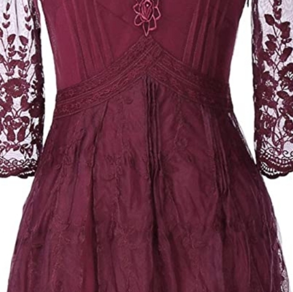 Vintage Titanic Style Lace Maxi Dress - Picture 10 of 11